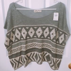 Patterned dropped shoulder tee shirt